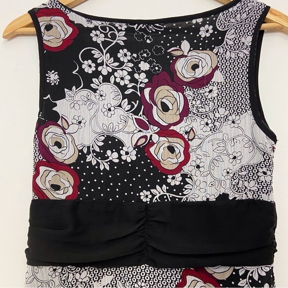 Reitmans new midi dress sleeveless black white red contemporary v neck jersey - Picture 5 of 16